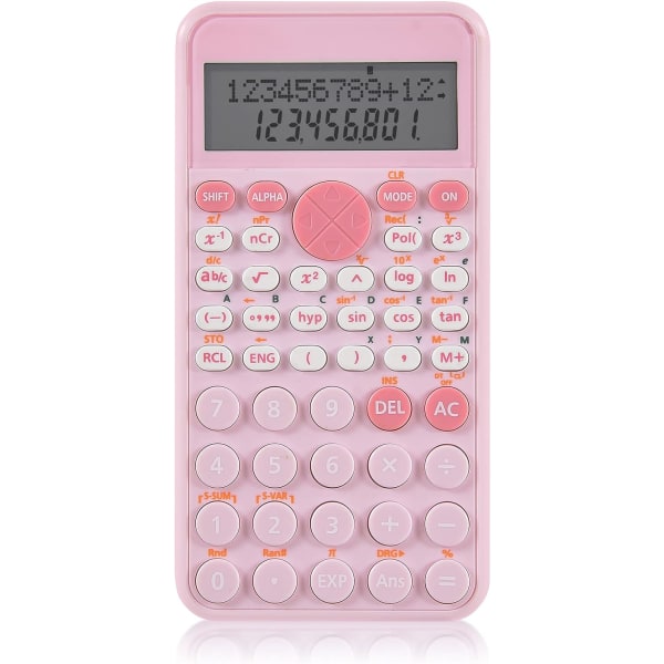Standard 2-linjers vitenskapelig kalkulator, bærbar og søt skole O