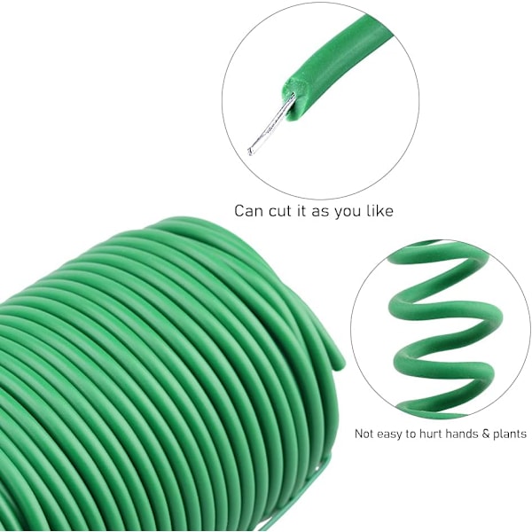 3,5 mm Grön Trädgårdstråd 20m Plastbindtråd Trädgårdstråd Växtbindning
