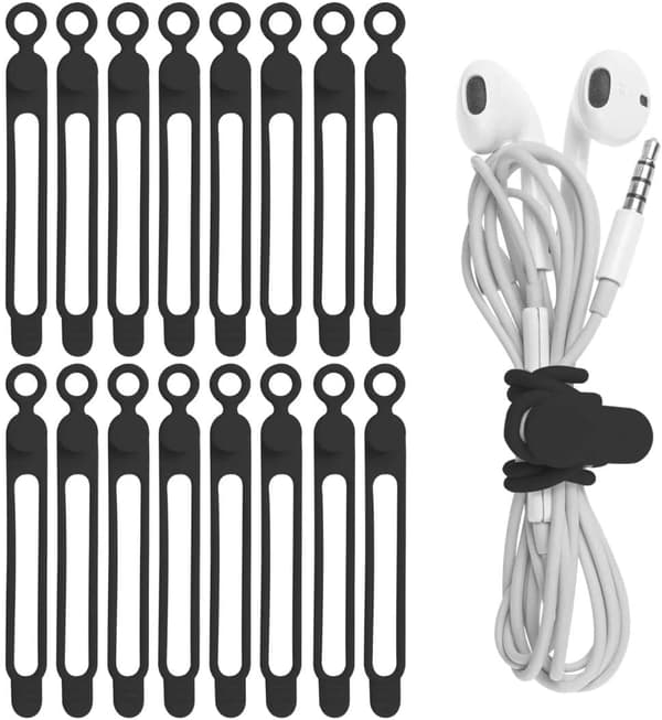 16 stk Silikon Kabelstropper Wire Organizer for Earphone, Phone Ch