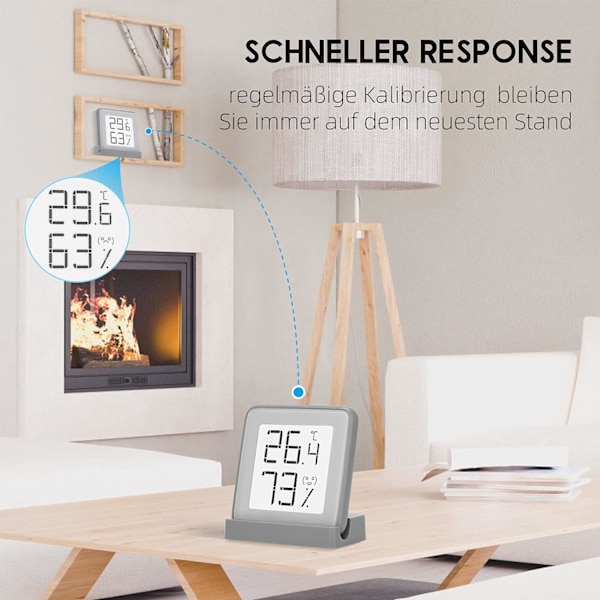 Hemma Digital Inomhus Hygrometer Termometer med E-bläcksskärm och