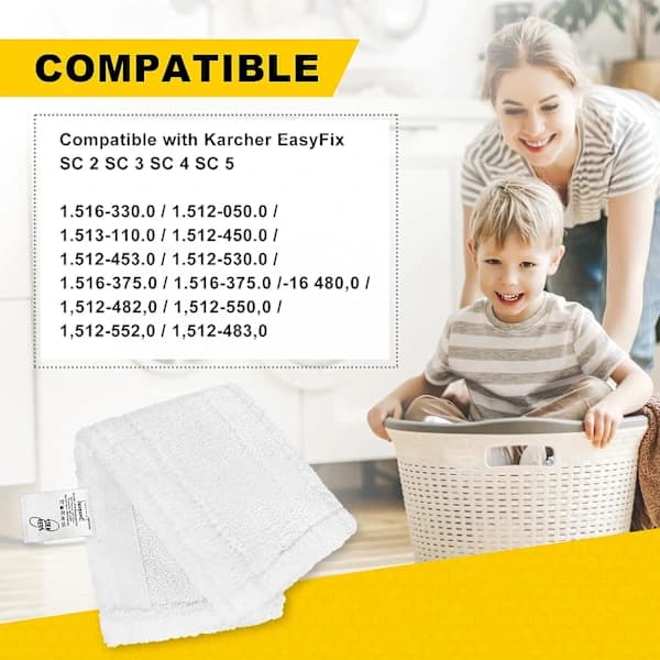 5 kpl mikrokuituliinaa Kärcher SC5 SC3 Easy Fix DXGHC:lle