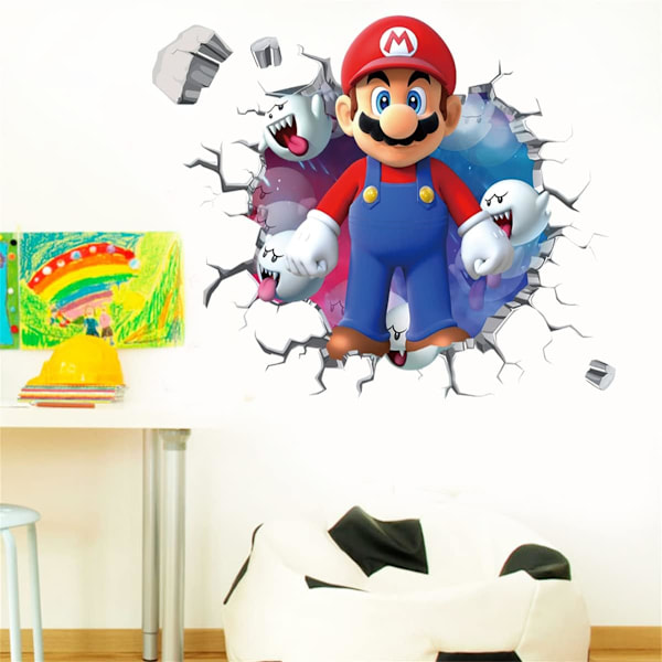 Mario Brothers väggdekaler barn tecknad sovrum bakgrund väggdekoration PVC väggdekor för pojkrum vardagsrum