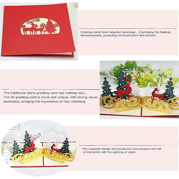 Två stycken 3D-julkort, popup-julkort, jul