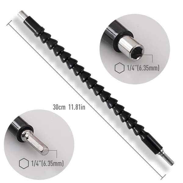 1 Set 1/4\" Flexibel Borrbit Förlängning, 3 Snabbväxlande Magnetiska