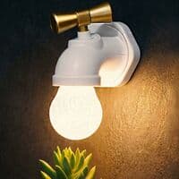 LED Natlampe, 1 stk. Messing Stemmeaktiveret Natlys
