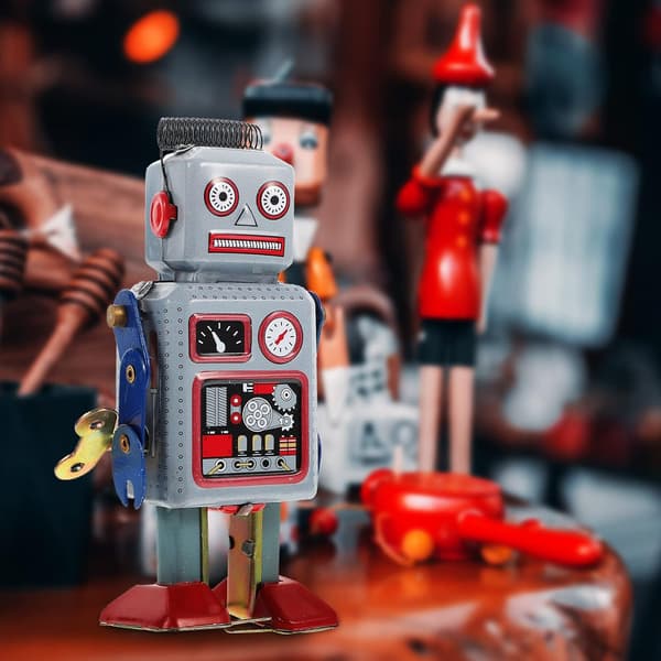 Opvindsrobot Legetøjs-Urværk Tinrobot Vintage Opvinds Gående Ro