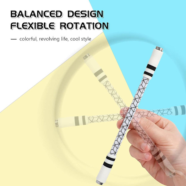 2-pack roterande pennor med randig design, LED-roterande pennor, Stud