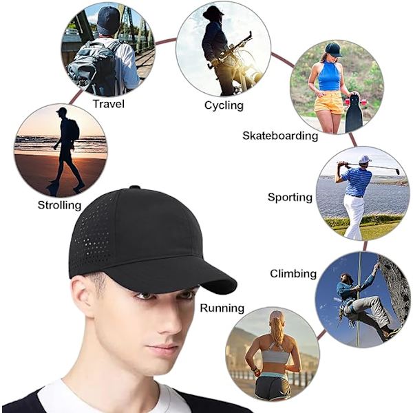 Hopfällbar baseballkeps för utomhusbruk, solskydd, sommar, andningsbar, sport, mesh, snabbtorkande, baseballkeps, solkeps, unisex, keps med skärm
