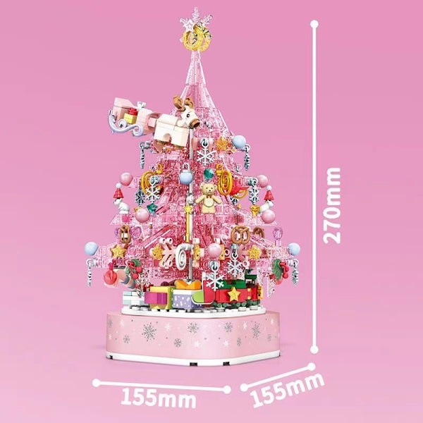Pink krystal juletræ julelegetøj
