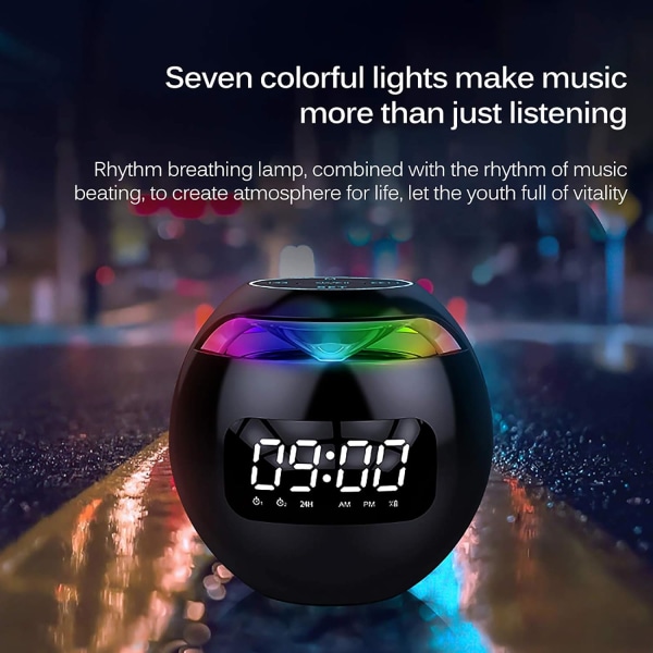 Bluetooth-högtalare, Bärbar väckarklocka med FM-radio, LE