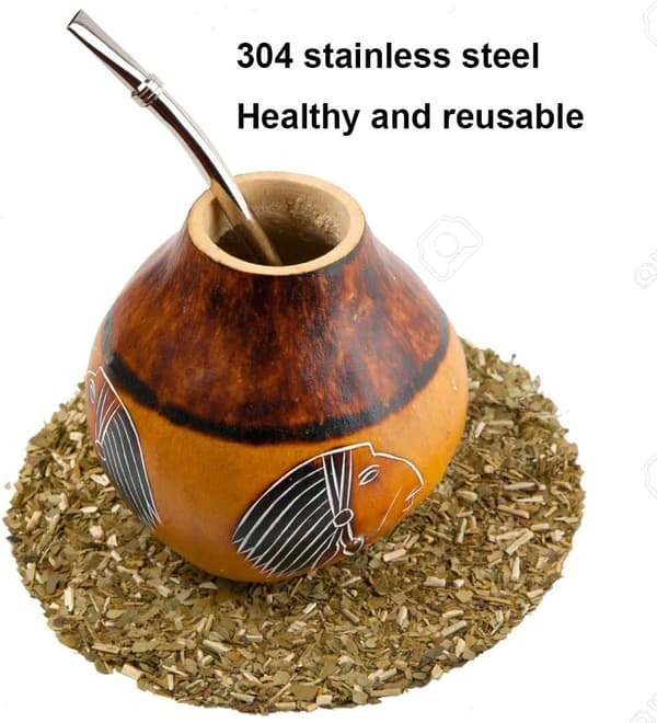 3 st Metall för Yerba Mate & Dricka, Återanvändbara Sugrör Rostfritt Stål