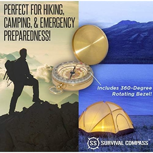 Sharp Survival Bästa Camping Survival Compass | Glow in The Dark M