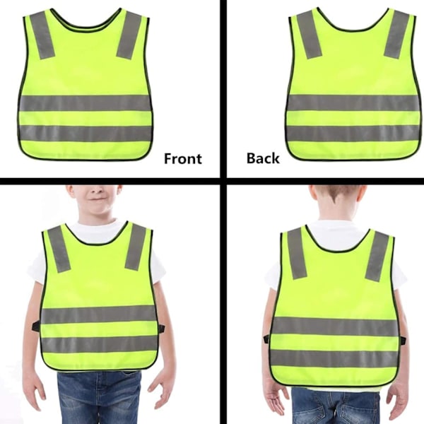 2 stk Sikkerhedsveste til Børn, 360° Synlighed Refleksvest DXGHC