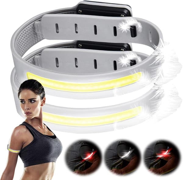 2-pack Laddningsbart LED-armband, 3 Ljuslägen, för Jogging DXGHC