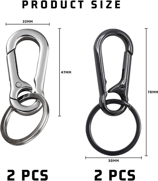 4 kpl Metalliavaimenperän Karabinerit - Irrotettava - Ruostumaton - Ripustus