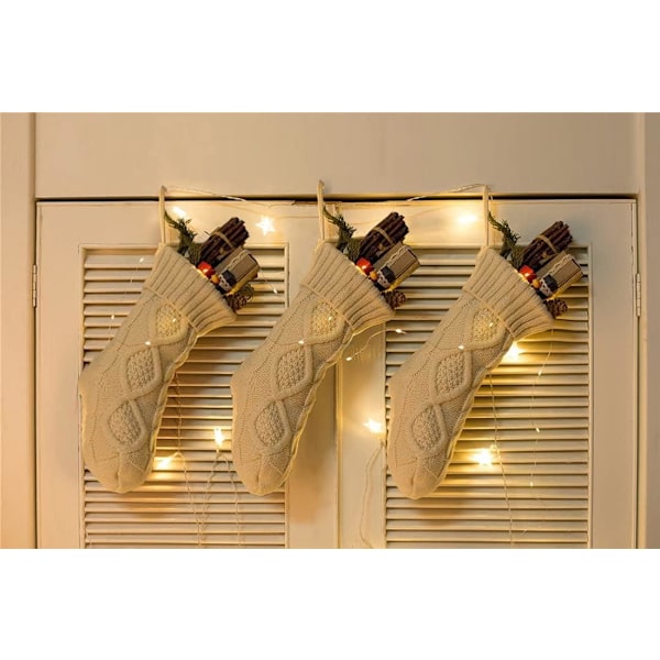 4-pack Julstrumpor, 14 tum Kabelvirkade Strumpor Present