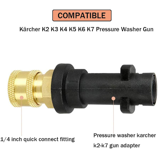 Trycktvättspistol-adapter med 1/4\" honkoppling