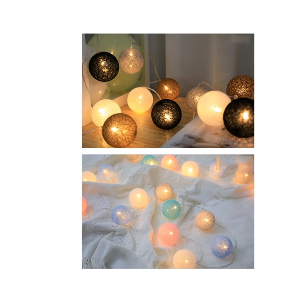 LED joulupäivän kodin koristevalot puuvillanauhapallo