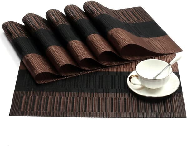 6 stk Sklisikre PVC Plassmatter Vaskbare Plassmatter (45x30cm)