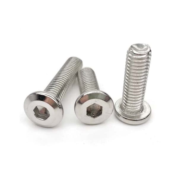 2 x Hex-hovedskruer i rustfrit stål med fladt hoved (M6 x 10 mm)