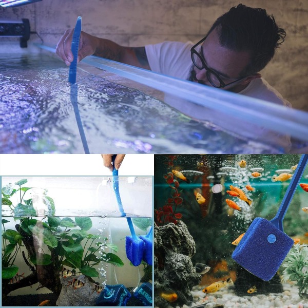 40 cm svampe akvarium rengøringsbørste dobbeltsidet akvarie Algae S