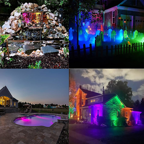 Terrasse-spotlight, 10W RGB undervandslys LED badekar pool
