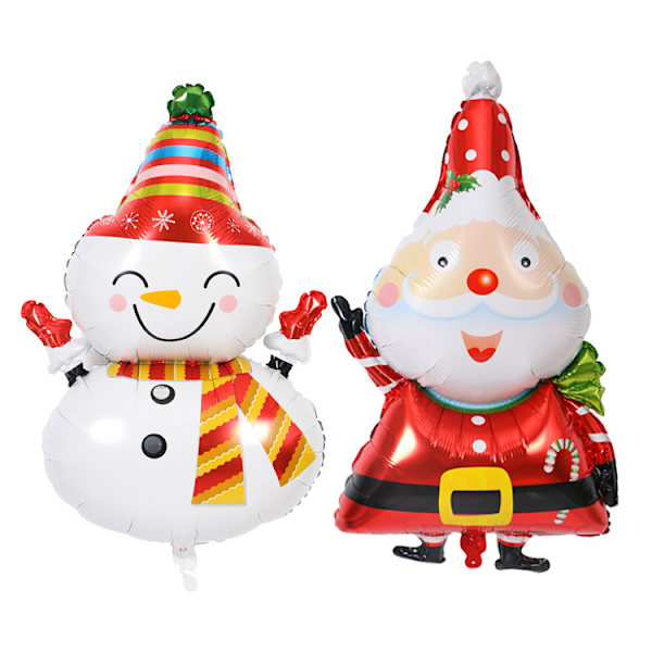 2 stk Julemand og Snemand aluminiumsfolie balloner til jul