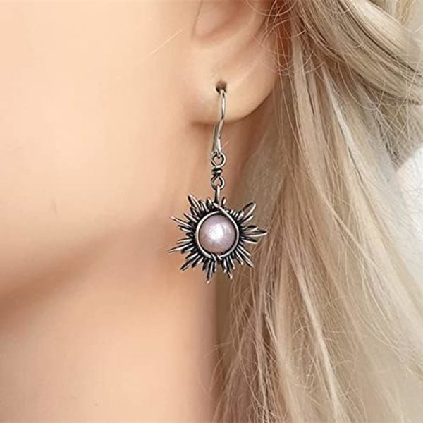 Boho Opal Auringon ja Kuun Ripuskorvakorut Kuukivi Luonnollinen Sto