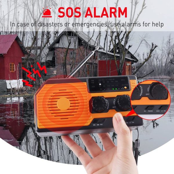 Solar Radio, Byggplats Radio, Portable Crank Radio, Emerg