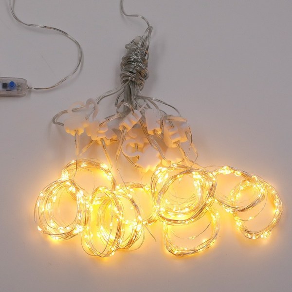 200 LED-lampor USB åtta funktioner timer fjärrkontroll koppartråd c