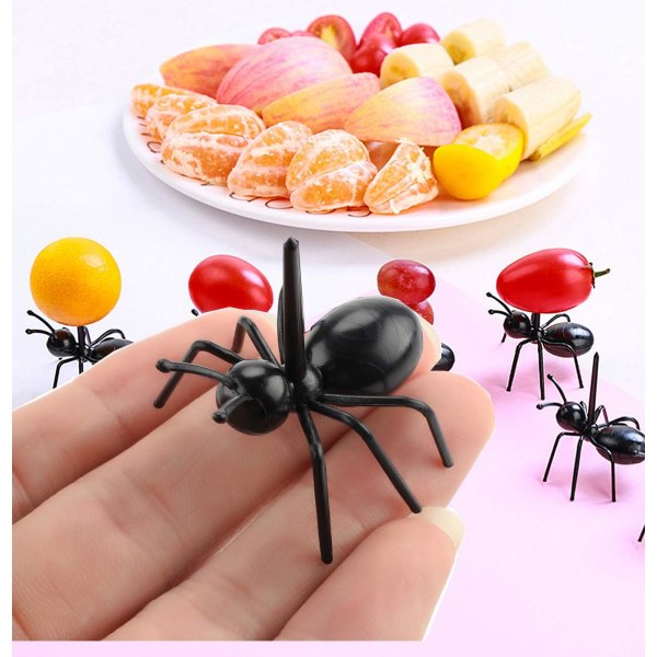 Ant Toothpicks Fruit Dessert Fork (24Pcs) – Reusable Ant Food Pick Animal Appetizer Forks for Snack Cake Dessert with St