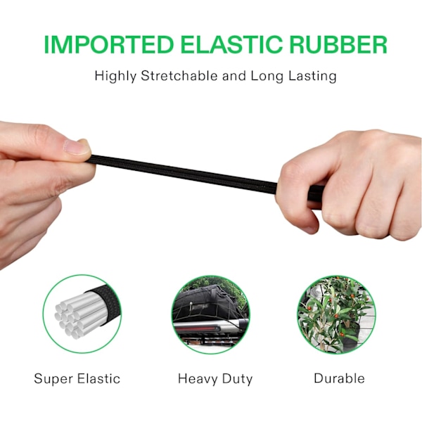 2-pack 3x3FT Elastiskt Trädgårdsstöd med Krokar för Växthus