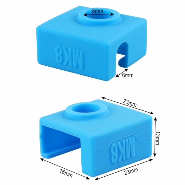 Silikonesokker til 3D-printer, 5 stk. Silikonecover til MK8 Heate