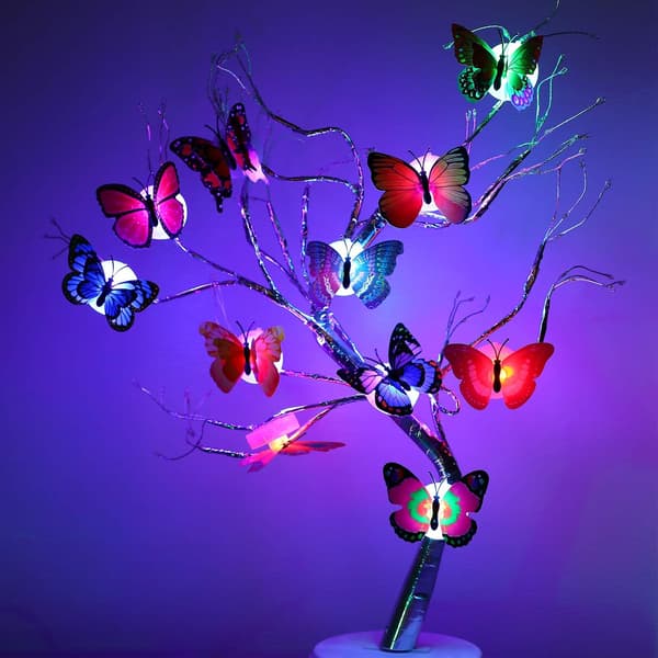 3D LED Sommerfugl Dekoration Natlys Sticker Enkelt og Dobbelt