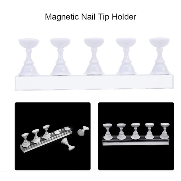 2-pack Akryl Naglar DIY Nagelkonst Display Stativ Träning Finger