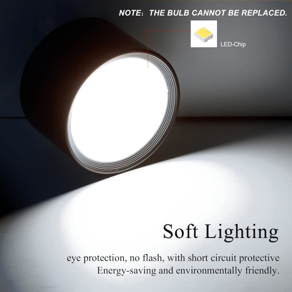LED Loftlampe Sort Kold Hvid 6000K 12W Spotlys Ce