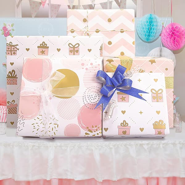 Rosa Presentpapper, (4 Ark, 70x50cm) Presentpapper P DXGHC