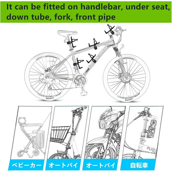 Cykel Flaskeholder Skrueløs, 4 Styk Justerbar Cykel Flaske