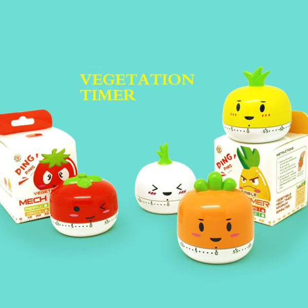 Cute Cartoon Vegetables Timers 60 Minutes Mechanical Kitchen Cook