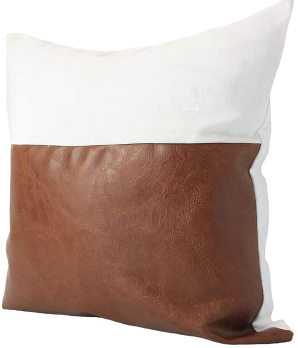 Kuddfodral Modern Minimalistisk Stil Bomullsduk och Läder DXGHC