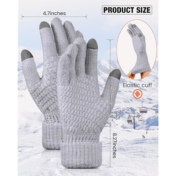 2 Par Dame Vinter Touchscreen Hansker Varme Fleecefôret K DXGHC