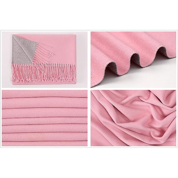 Uldscarf Vinter Shawl Til Kvinder Lang Stor Tyk Varmt Vendbar