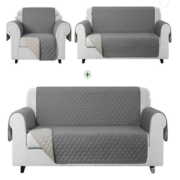 Beskyttende Sofa Betræk, 3-Sæders Størrelse. Vendbar quiltet betræk. C