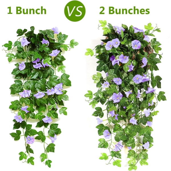 2 Stykker Kunstige Blomsterblad Klatreplante Vine Hængende Plante