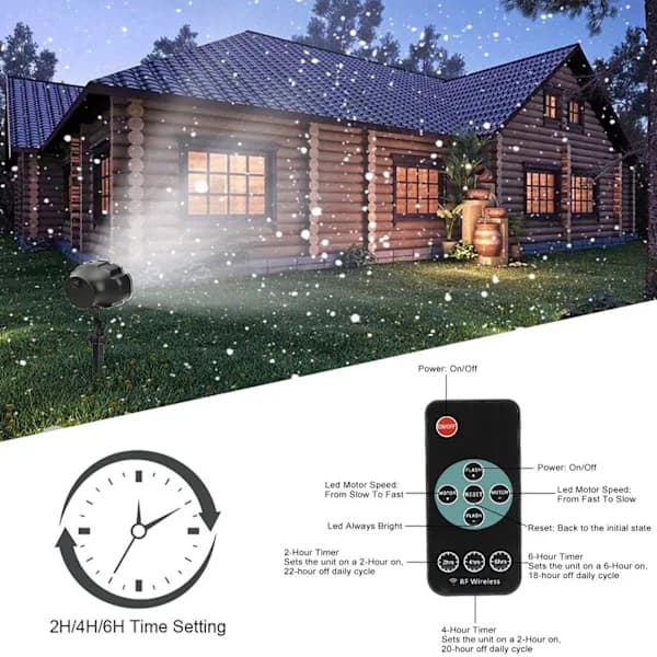 LED Snefald Lys LED Projektor Snefald Lys til Have Snefnug Roterende LED Lys