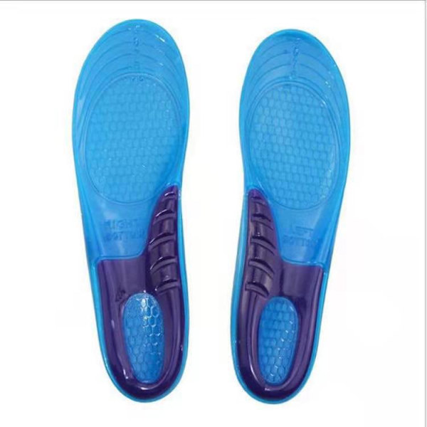 2 par (M størrelse 39-43, 27,5 cm lang) Silikon Gel Ortopediske Innersåler Hvelv