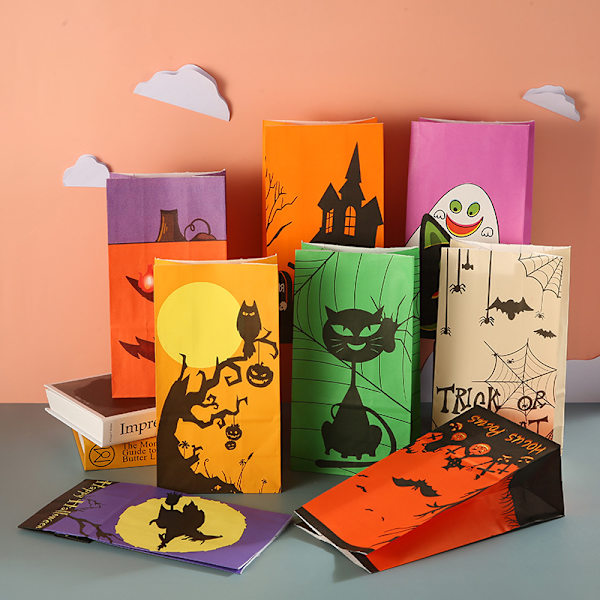 80 stk. 80g kraftpapirposer tote papirpose Halloween slikpose f