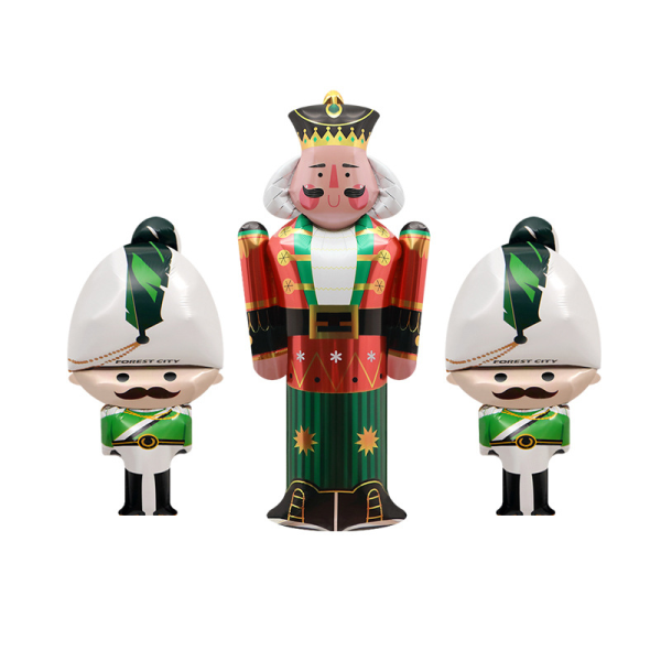 5-piece Christmas nutcracker cartoon aluminum film balloon nut