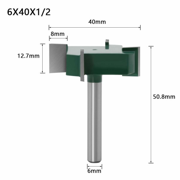 4st 6mm skaft Spoilboard Ytfräsar Bit Set 4 Wing