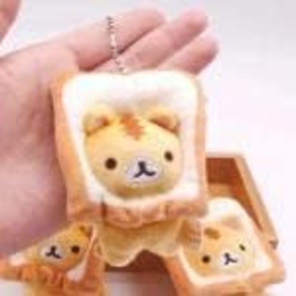 Katt Toast Nøkkelring, Japansk, Brød Katt Toast Plysjdukke, Stuf DXGHC